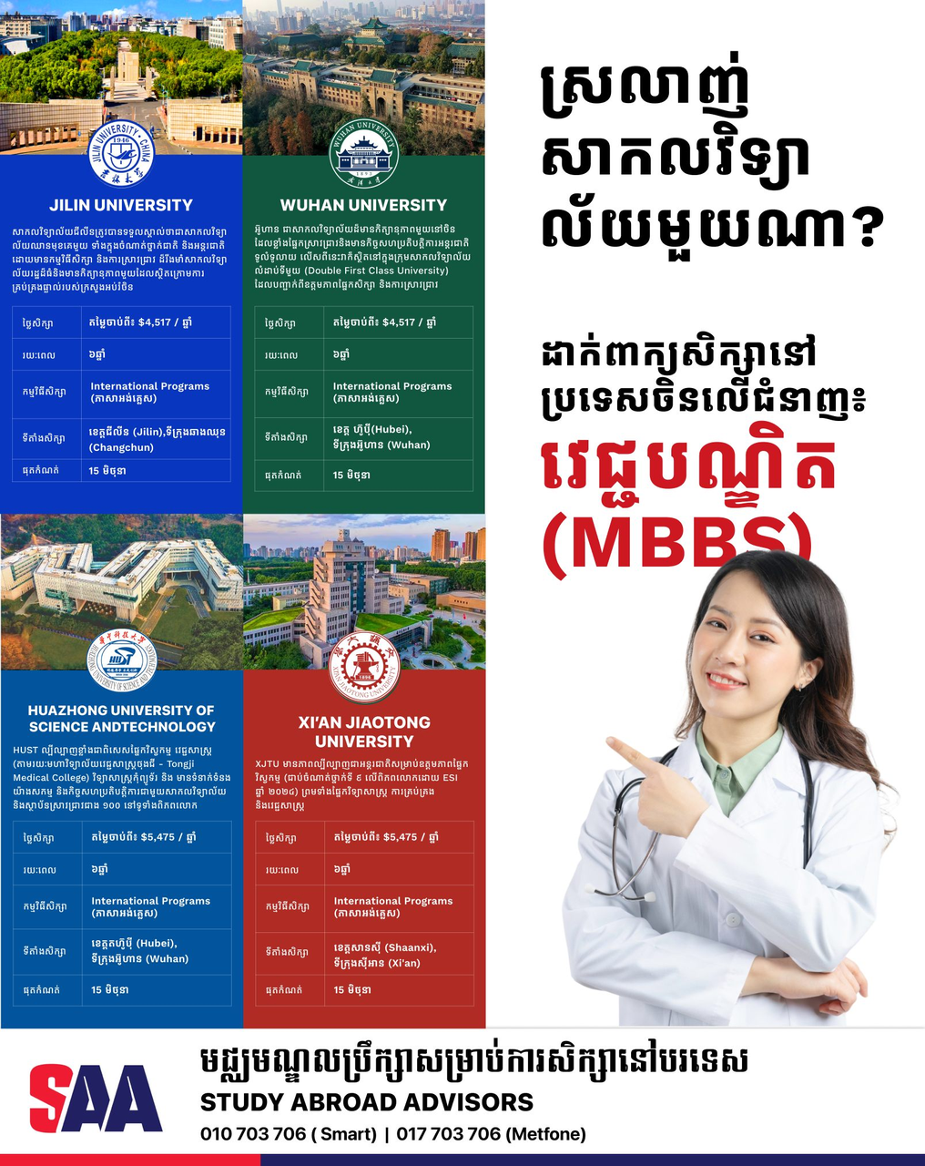 Study MBBS in China – Recommended Universities by SAA